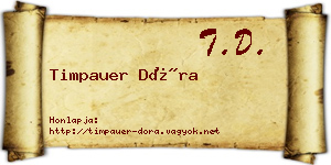 Timpauer Dóra névjegykártya